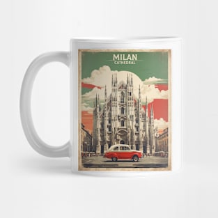 Duomo di Milano Italy Vintage Tourism Travel Poster Mug